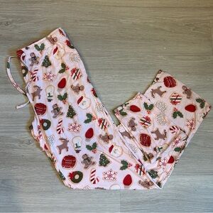 Caden Lane Women’s Pink Bamboo Christmas Print PJ Pants - Medium